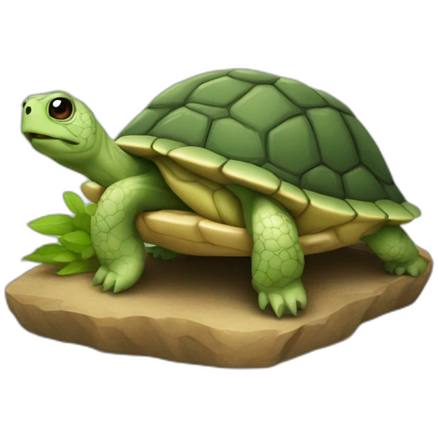 Une tortue qui mange beaucoup trop emoji