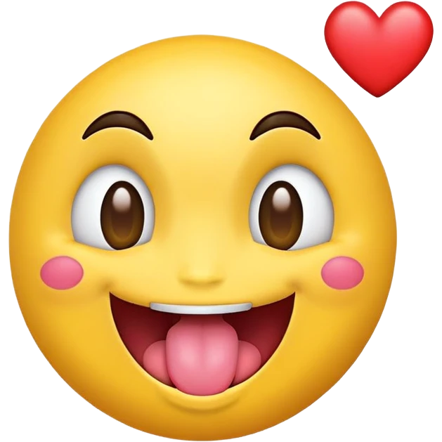 Yellow face heart eyes tongue out emoji  emoji