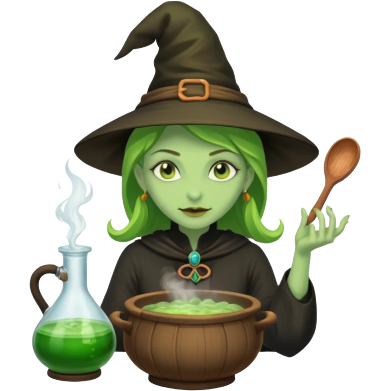 green witch cooking potion emoji