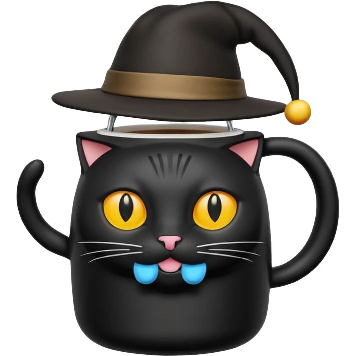 cat drink holders with hat emoji