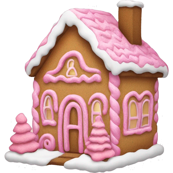 pink gingerbread house emoji