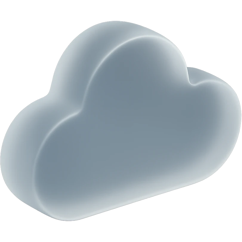 Make the stylized cloud more transparent in matte glass style, with no background. emoji