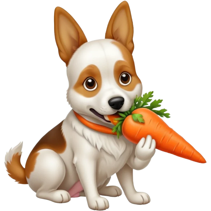 Dog eating a carrot emoji