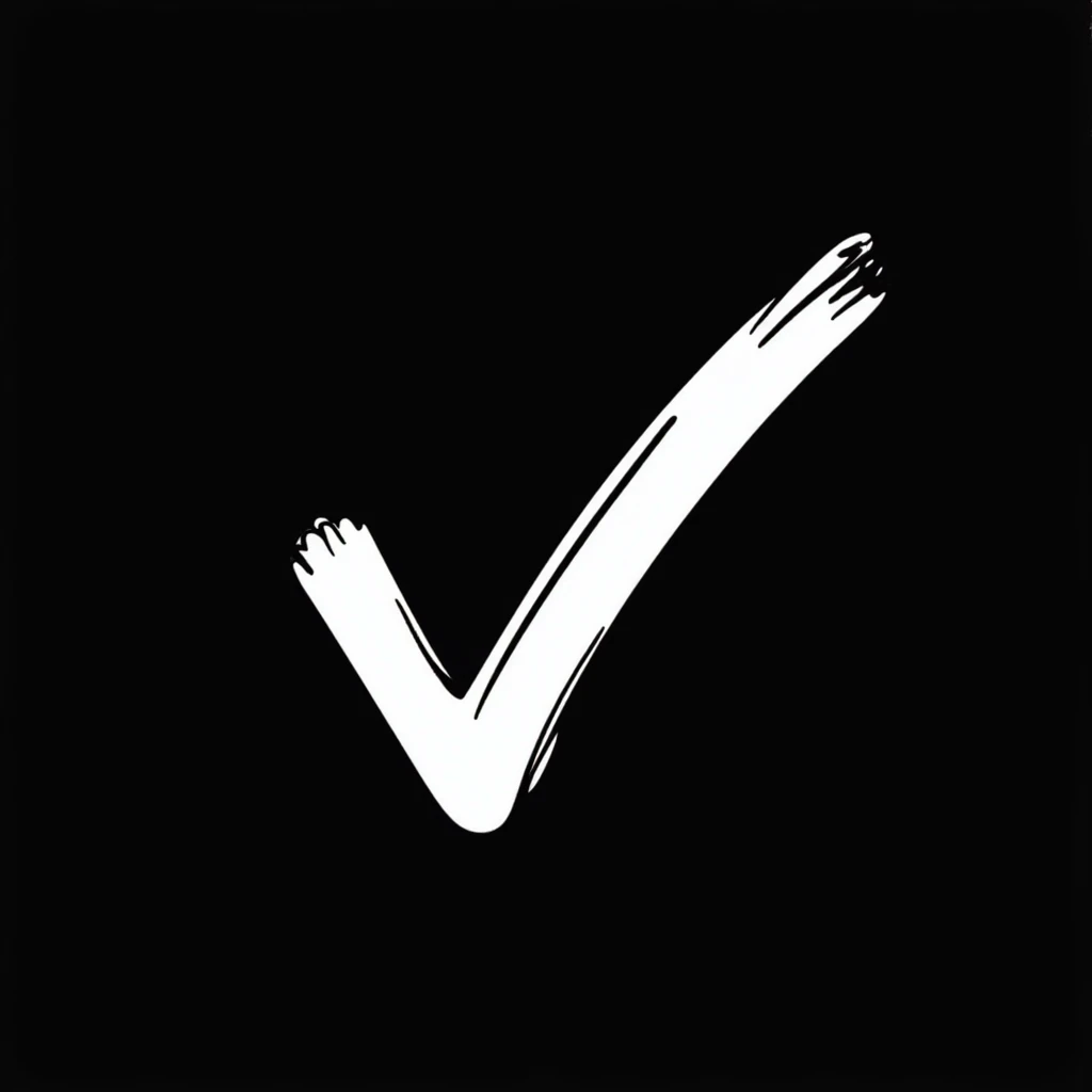 scribbled, incomplete checkmark emoji
