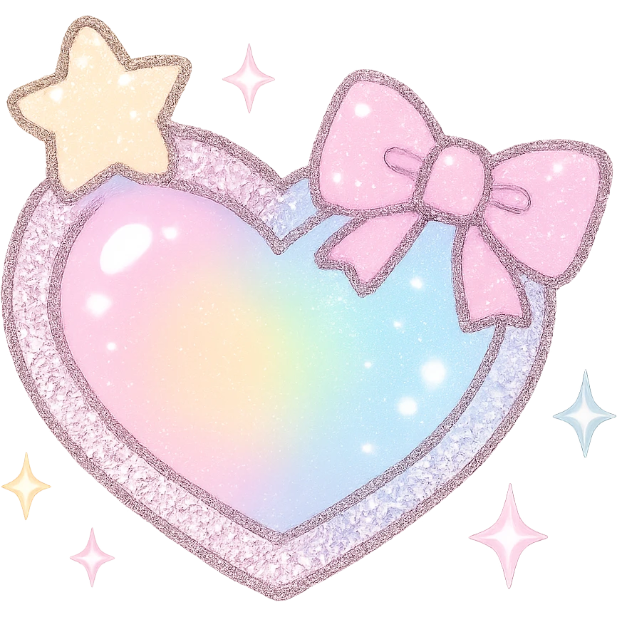 girly sparkling object, pastel colors, cute, no background emoji