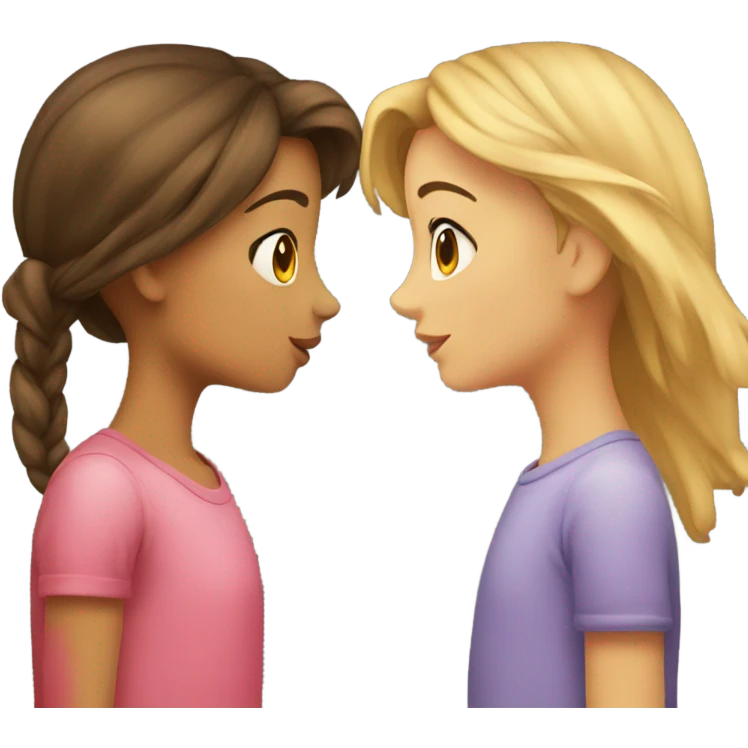 Two girls kissing  emoji