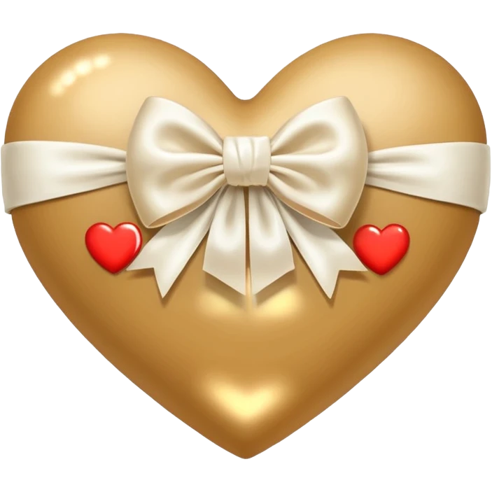 beige heart with white bow emoji