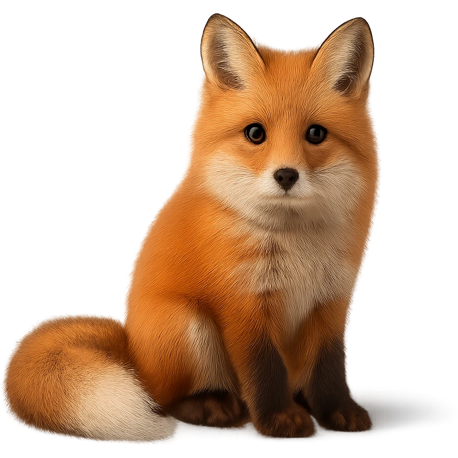 cute fox with a long fluffy tail emoji