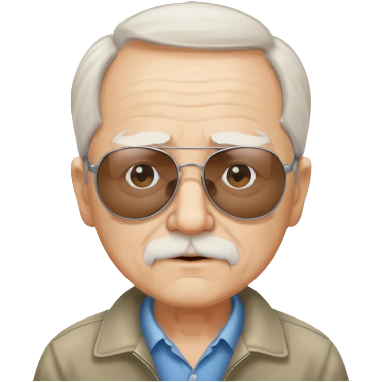 old man white neutral face with sunglasses emoji