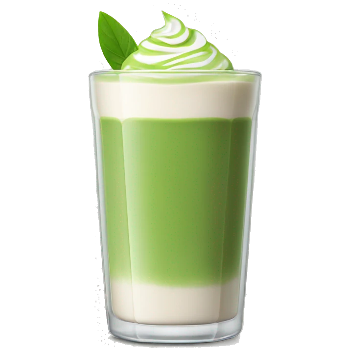 Matcha latte in a glass emoji