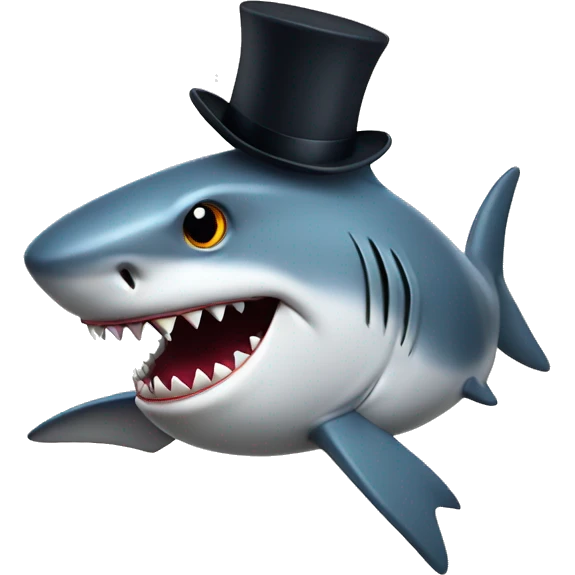 shark with tophat emoji