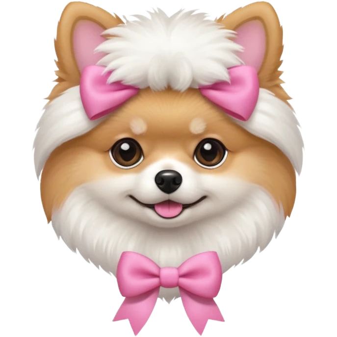 perrita pomeranea con moño rosa emoji