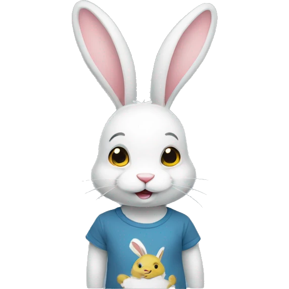 Lapin avec un t-shirt emoji