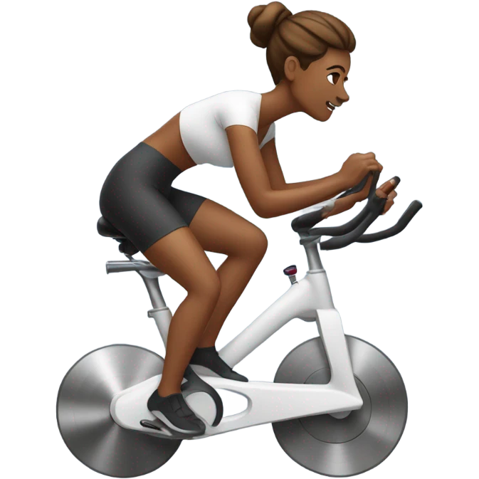 Spinning bike woman emoji