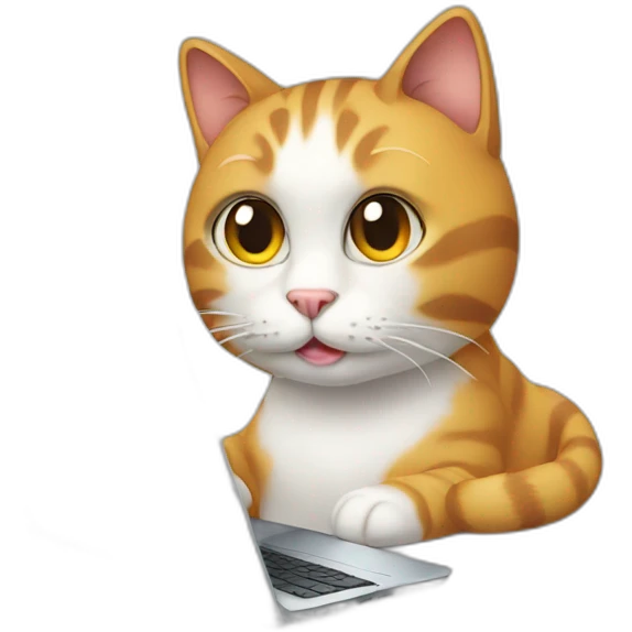 Cat with computer emoji