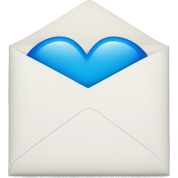 White envelope with blue kiss  emoji