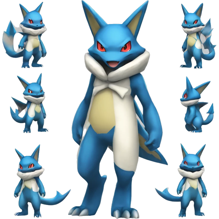 Sharpedo-Gabite-Lucario-Salamence full body emoji