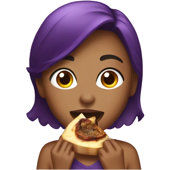 girl eating eggplant emoji