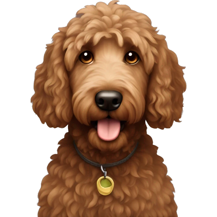 Dark brown golden doodle emoji