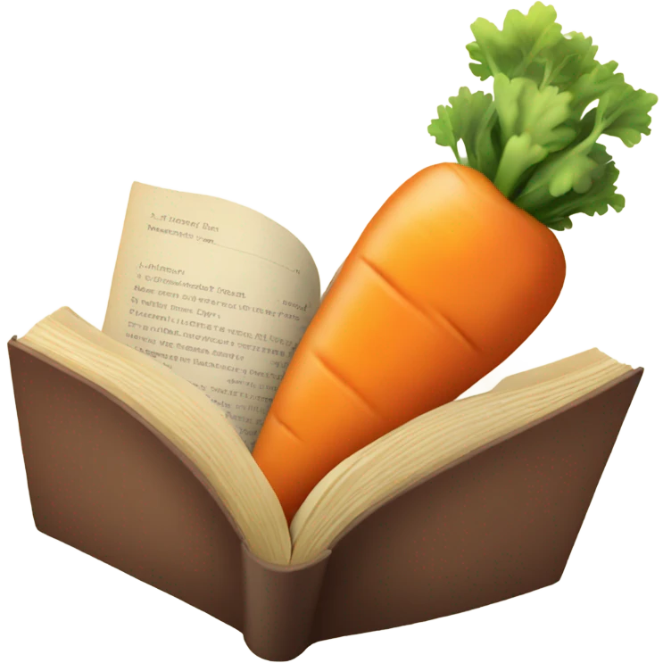 carrot reading book emoji