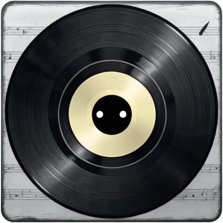 vinyl record with emo style emoji