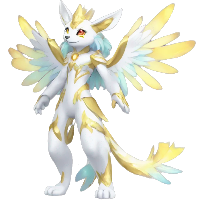Anthro Sona Colorful Godly Celestial Shiny Fakemon Full Body emoji