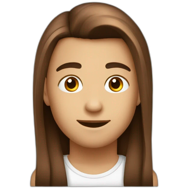 Garçon cheveux long marron lisse emoji
