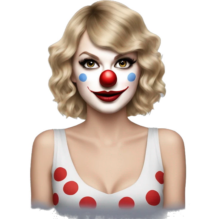 Taylor Swift wearing a clown make-up  emoji