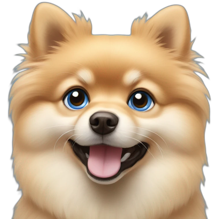 Pomeranian whit blue eyes emoji