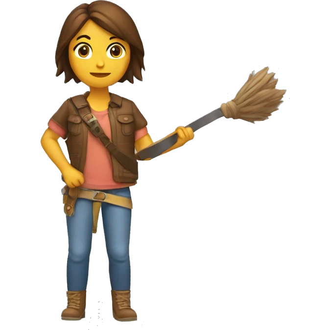 Chica castaña pelo largo brazos cruzados emoji
