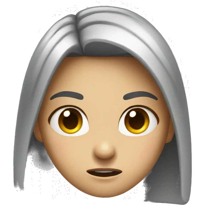 Girl making angry face with head tilted sideways emoji