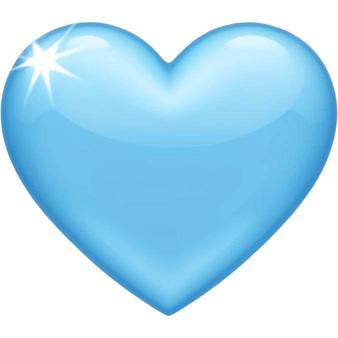light sky blue heart with blingbling effect emoji