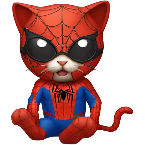 cat cosplaying spider man emoji
