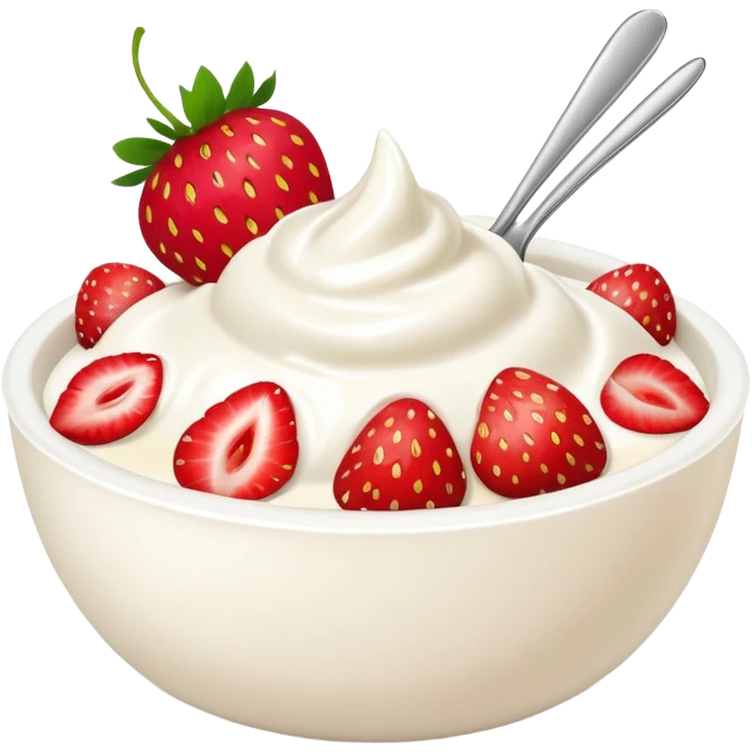 yoghurt bowl with strawberries  emoji