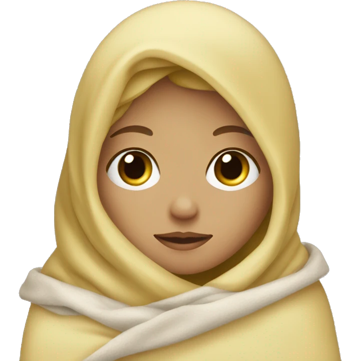 blonde girl with blanket over head emoji