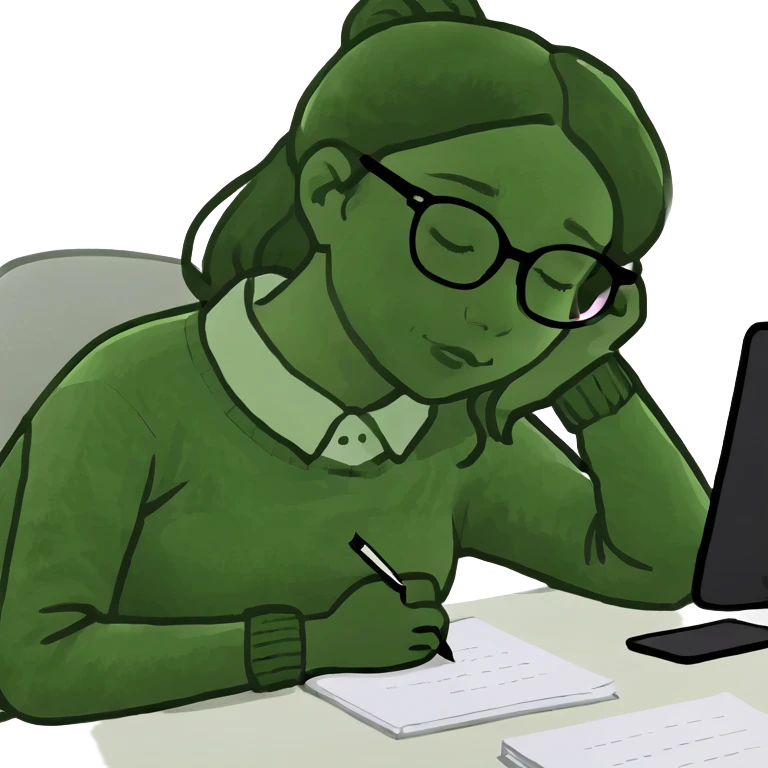 Sleeping Girl at Office Desk  emoji
