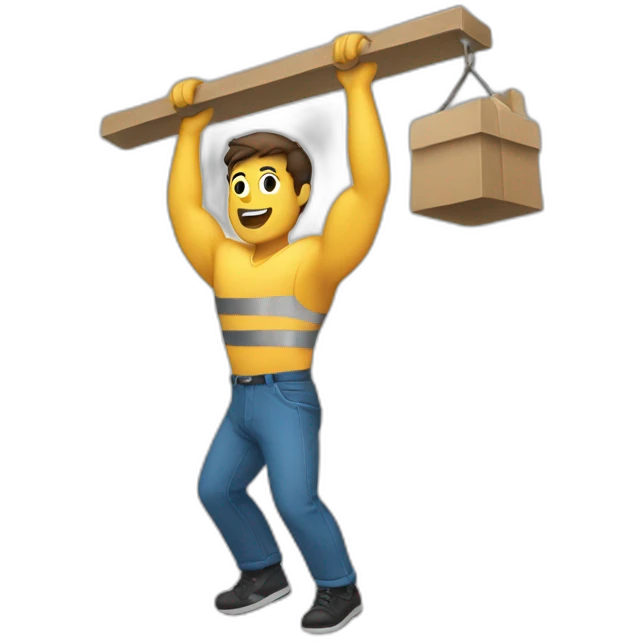 guy lifting a building emoji