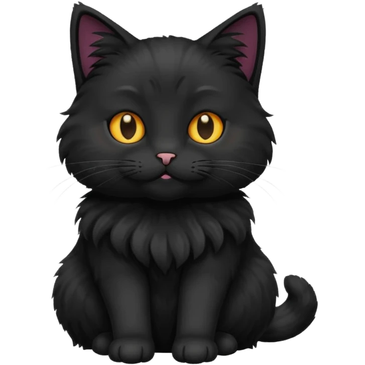 Black fluffy cat  emoji