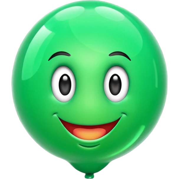 emoji globo fiesta verde con serpentina emoji