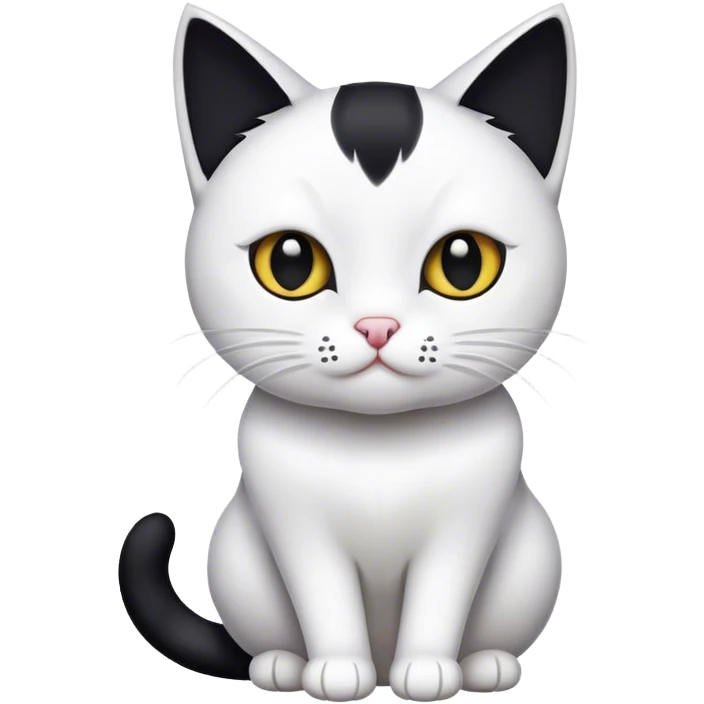Cat white and black emoji