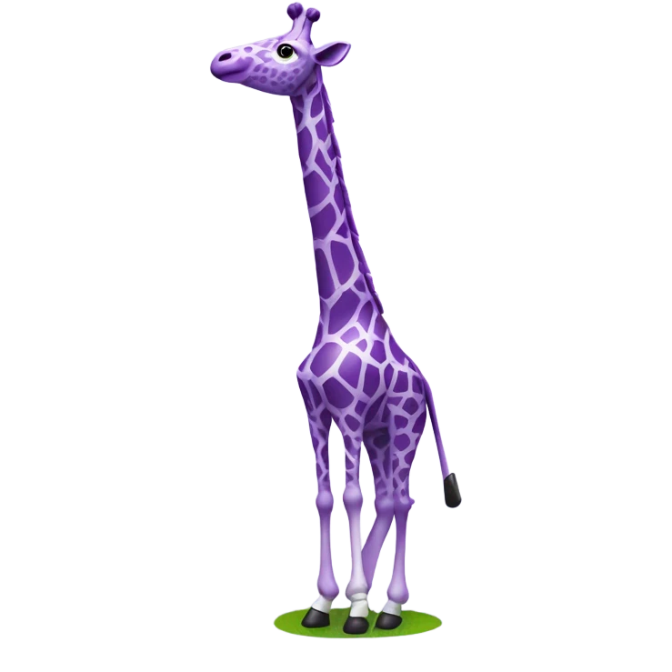 Purple giraffe playing golf in space ￼  emoji