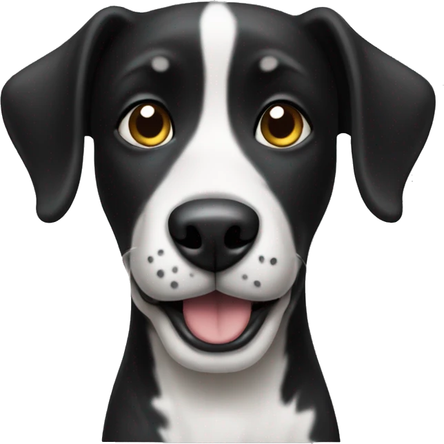 Black and white dog birthday emoji