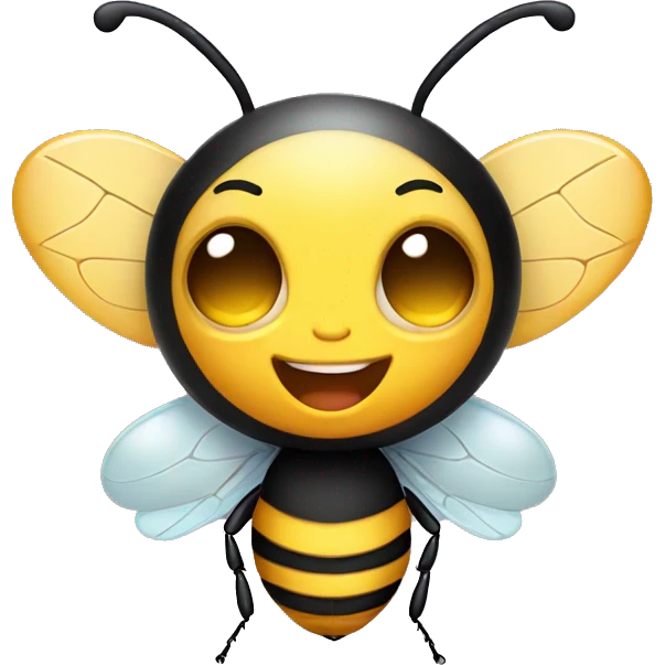 cute blushing happy wasp emoji