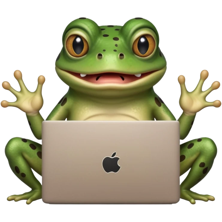 bufo frog meme breaking his laptop in half emoji