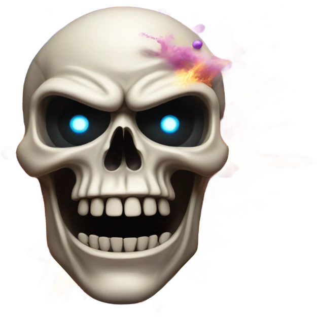A skull emoji but with blown mind emoji
