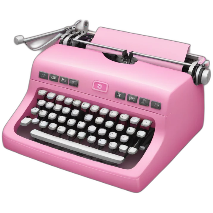 Pink typewriter emoji