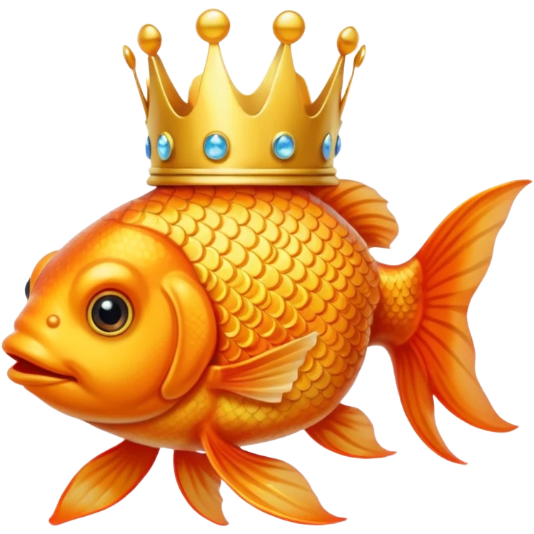 goldfish wearing a crown emoji