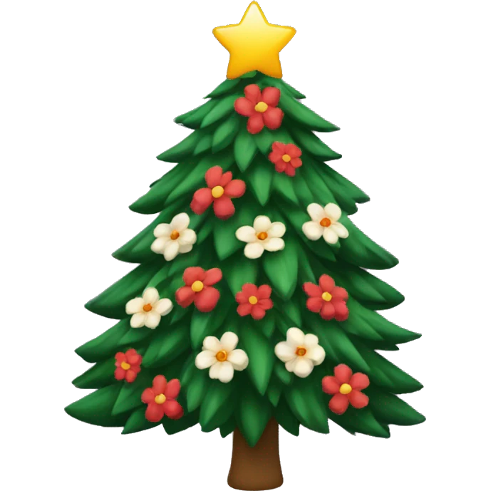 Christmas tree with flowers  emoji