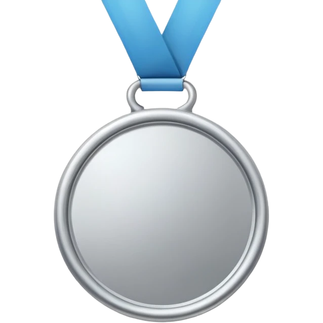 silver medal with no engraved on it emoji