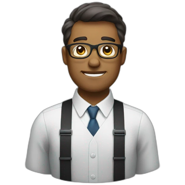 businessman with glasses and suspenders emoji